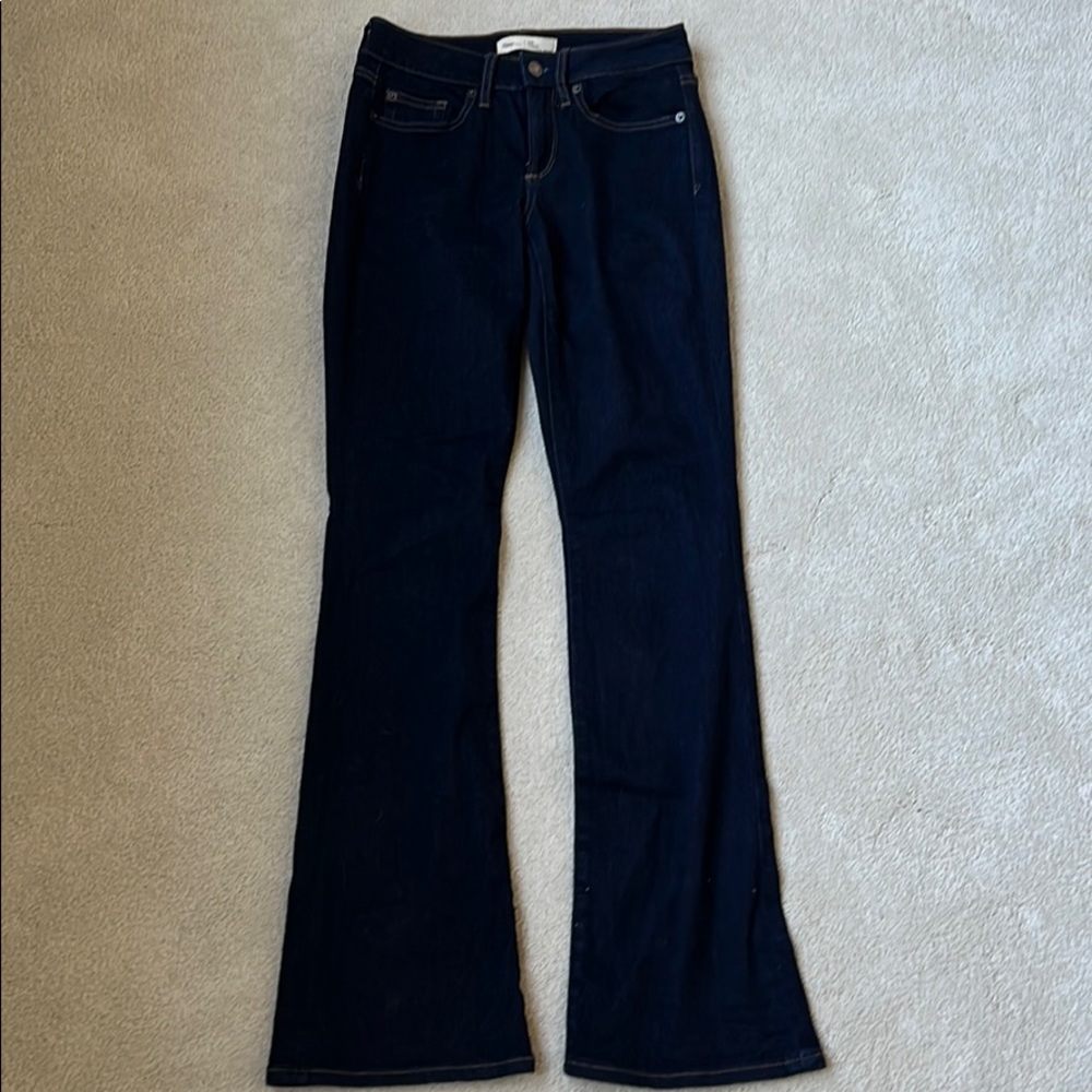 GAP curvy perfect boot jeans, dark denim, size 25r